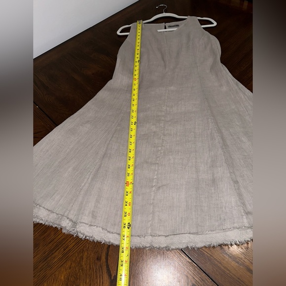 Piazza Del Tempio Italy 100% Linen Sleeveless Raw Hem Dress size S - Picture 4 of 10